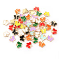 Tiny Colorful Butterfly Enamel Charms with Gold Tone Edges view 5
