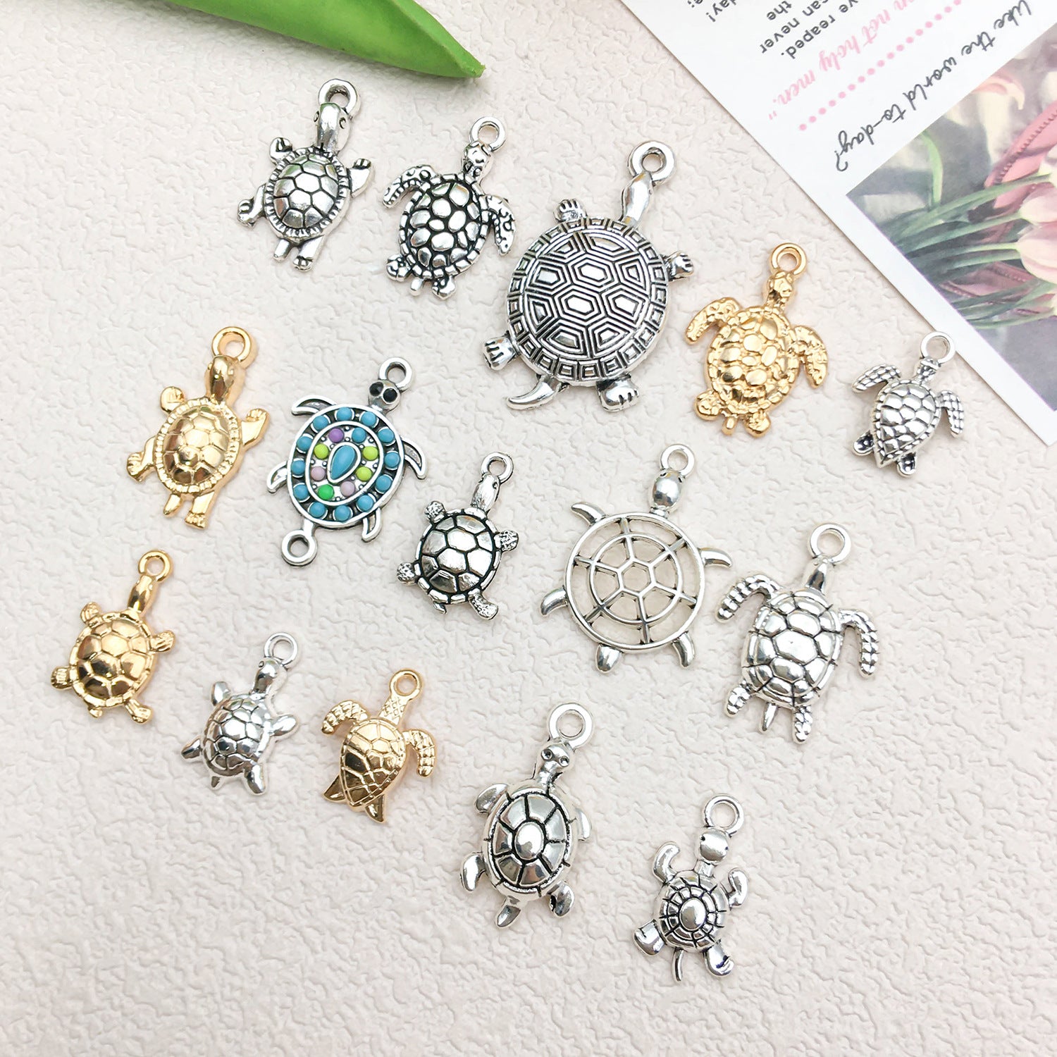Zinc Alloy Ocean Turtle Sea Turtle Charm Pendant for DIY Bracelet Necklace Decoration Making