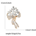 Crystal Flower Bouquet Brooch with Ribbon Stems Decorative Clothing Pin view 6
