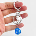 Translucent Acrylic Dice Keychain with Heart or Message Tag Charm view 6