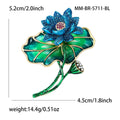 Lotus Leaf Brooch with Pink or Blue Crystal Flower view 4