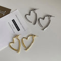 Open Heart Hoop Earrings In Gold And Silver Tone For Women view 1