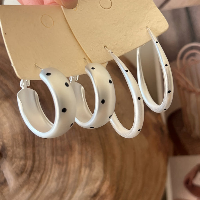 Layered C Hoop Earrings in Nine Color Designs for Everyday Styling