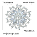 Marquise Crystal Flower Brooch Openwork Leaf Two Tones view 6
