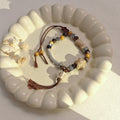 Brown Cord Star and Bead Adjustable Tassel Bracelet view 4