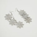 Long Triple Layer Spider Web Filigree Drop Earrings Metal view 3