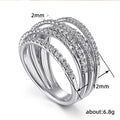 Silver Tone Multi Band Wrap Pave Clear Finger Ring view 5