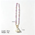 Natural Conch Bead Carabiner Necklaces In Six Color Mixes view 8