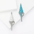 Crystal Spiral Shell Brooch In 2 Color Variants For Jackets and Scarves view 1
