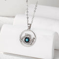 Gold and Silver Tone Rhinestone Eyelash Evil Eye Pendant Necklaces view 3