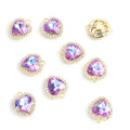 Faceted Heart Crystal Charms in Five Colors and Two Metal Tones view 10