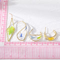 Gold Tone Pressed Botanical Resin Earrings in Six Shapes view 4