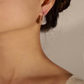 Studded Triangle Bag Hoop Earrings Gold Or Steel Tone view 7