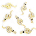 Curved Rhinestone Snake Charms in Two Multicolor Finishes view 6