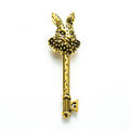 Ornate Rabbit Head Key Alloy Pendant Charm in 4 Finishes view 3