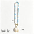 Natural Conch Bead Carabiner Necklaces In Six Color Mixes view 9