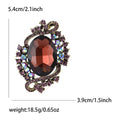 Large Oval Crystal Scroll Brooch in Six Jewel Tone Colors view 11