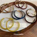 Soft Flocked Round Hoop Earrings Available in Five Colors view 4