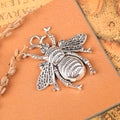Large Detailed Bee Metal Charm in Four Antique Finishes view 4