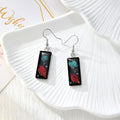 Silver Hook Black Resin Pressed Flower Earrings in Eight Designs view 9