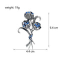Rose Crystal Two Designs Metal Brooch Pin 4.4 x 6.4 cm view 2