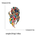 Large Curved Feather Crystal Brooch in Nine Colorways view 7