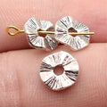 Brushed Wavy Disc Metal Spacer Beads in Six Variants view 1