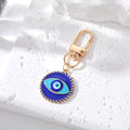 Gold and Silver Tone Deep Blue Evil Eye Clip Keychains view 7