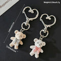 Flocked Teddy Bear Heart-Clasp Charms in Two Colors view 4