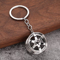 Six-Spoke Alloy Car Wheel Rim Keychain With Split Ring view 3