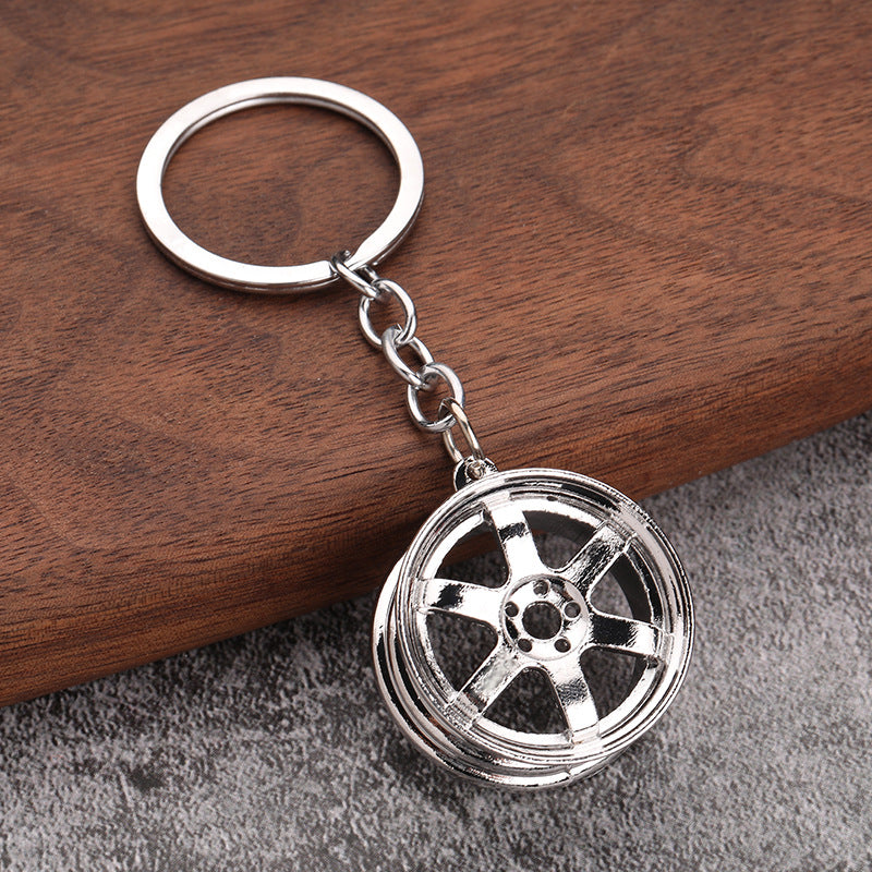 Turbo Gear Shift Wheel Brake Disc Shock Caliper Metal Keychain