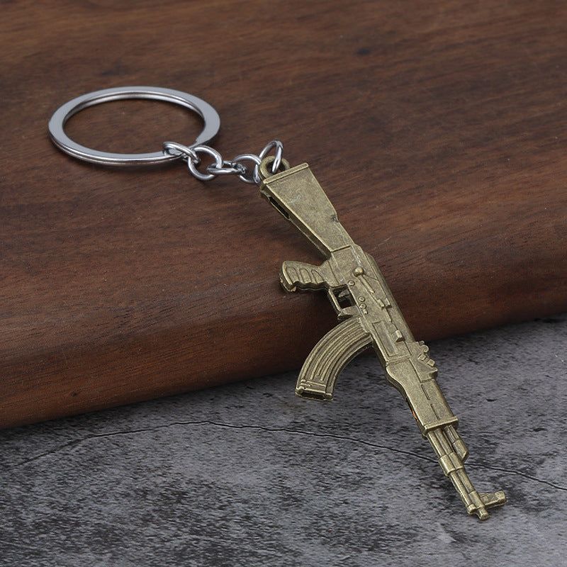 Mini Metal Pistol Model Keychain Car Pendant Gift Accessory