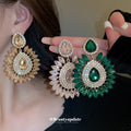 Crystal Teardrop Statement Earrings in Three Colors view 2
