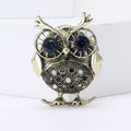 Gold Silver Tone Big Eye Owl Crystal Rhinestone Brooch view 2