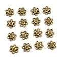Tiny Daisy Flower Metal Charms in Antique Bronze Tone view 2