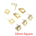 Gold Tone Stainless Steel Stud Earring Components in Mixed Shapes view 11