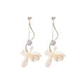 White and Purple Floral Vine Flower Long Dangle Earrings view 5