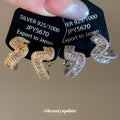 Twisted Crystal Ear Clips in Gold and Silver Tones view 4