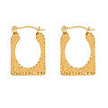 Hammered Irregular Square Hoop Earrings in Two Metal Finishes view 5
