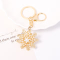 Gold Snowflake Keychain Multicolor Rhinestone Pearl Styles view 2