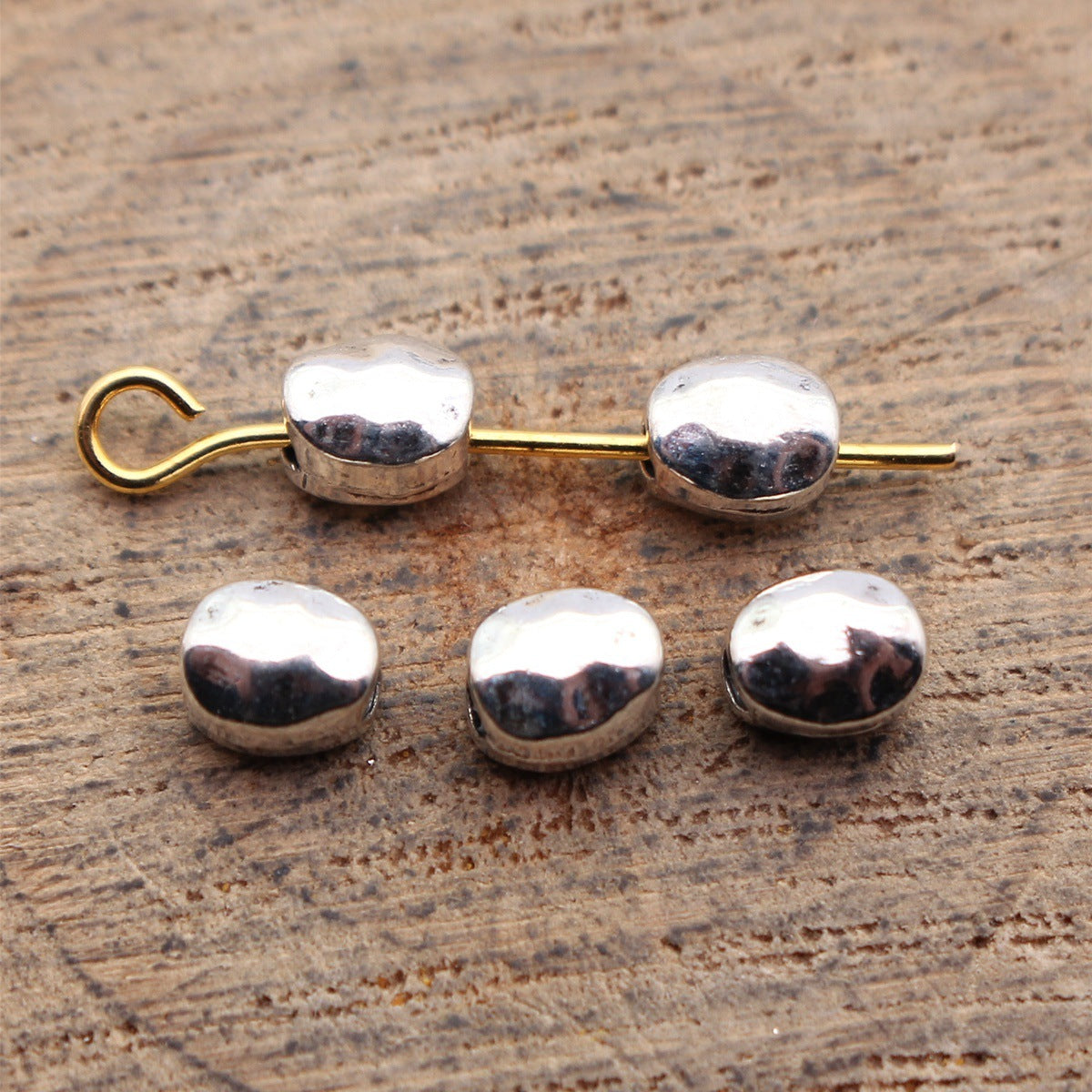 5x4.3x3.9mm 0.25g Multicolor Zinc Alloy Hammered Irregular Loose Metal Beads for Bracelet Jewelry Making