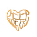 Silver Tone Heart Openwork Two Designs Metal Brooch Pin view 6