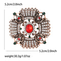 Ornate Red Crystal Baroque Brooch in Two Finishes for Jackets and Scarves view 6