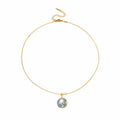Round Floral Leaf Pendant Necklaces In Three Colors view 5
