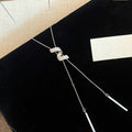 Silver Tone Twisted S Pendant Long Y Drop Necklace view 4