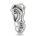 Abstract Half Face Brooch in Gold or Silver Tone Metal view 5