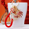 Mixed Jeweled Rooster and Hen Keychains in Three Distinct Designs view 4