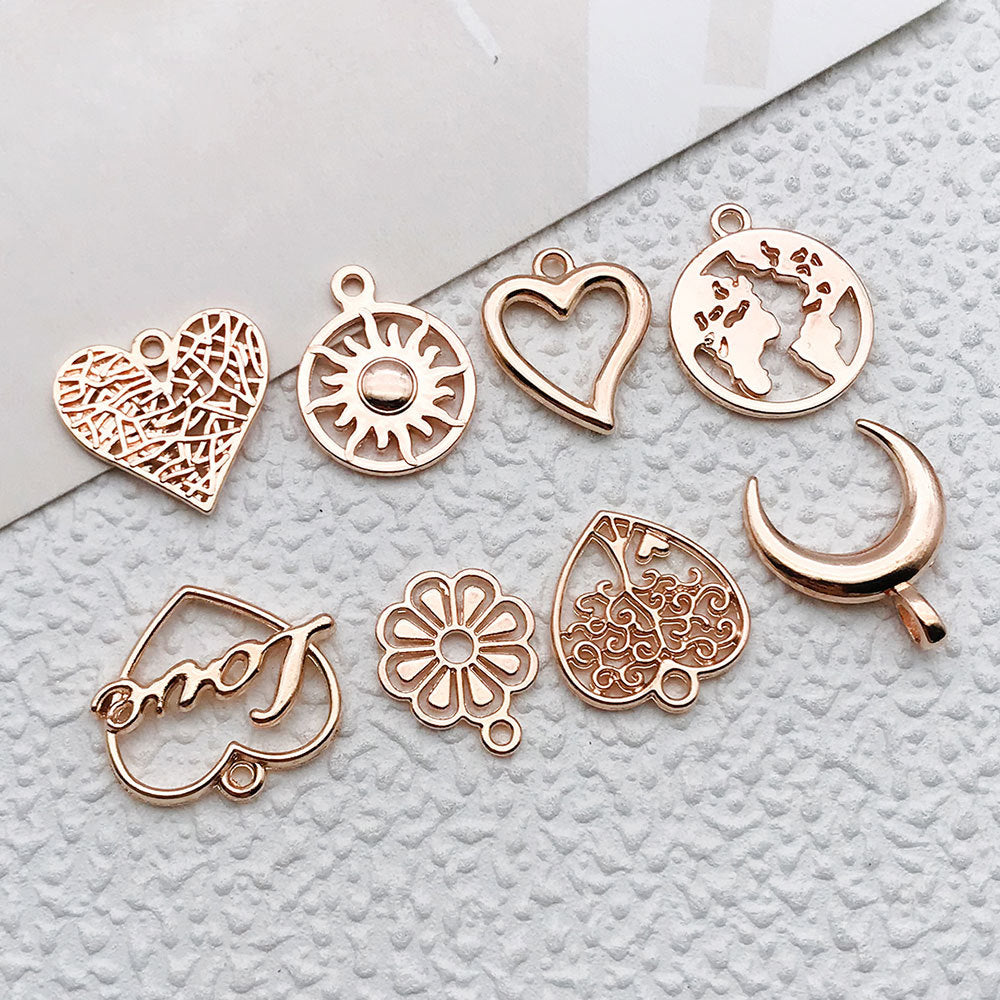 Antique Gold Zinc Alloy Simple Geometric Charm Pendants for DIY Necklace Jewelry Making