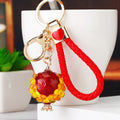 Red and Green Pomegranate Keychains with Fortune Braided and Plain Loop Options view 4
