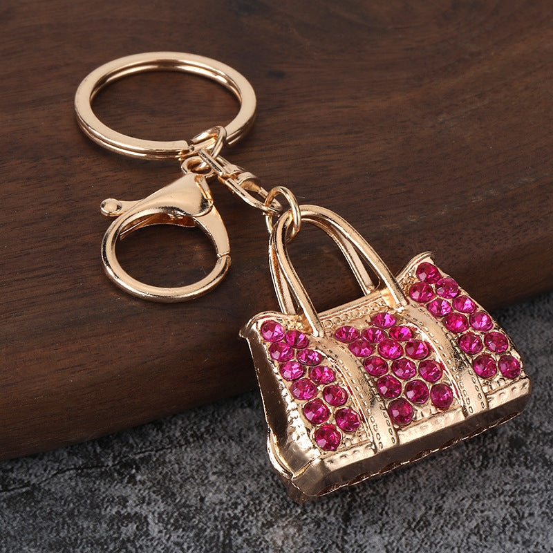 Rhinestone Handbag Keychain Alloy Purse Charm for Women's Bag Accessory